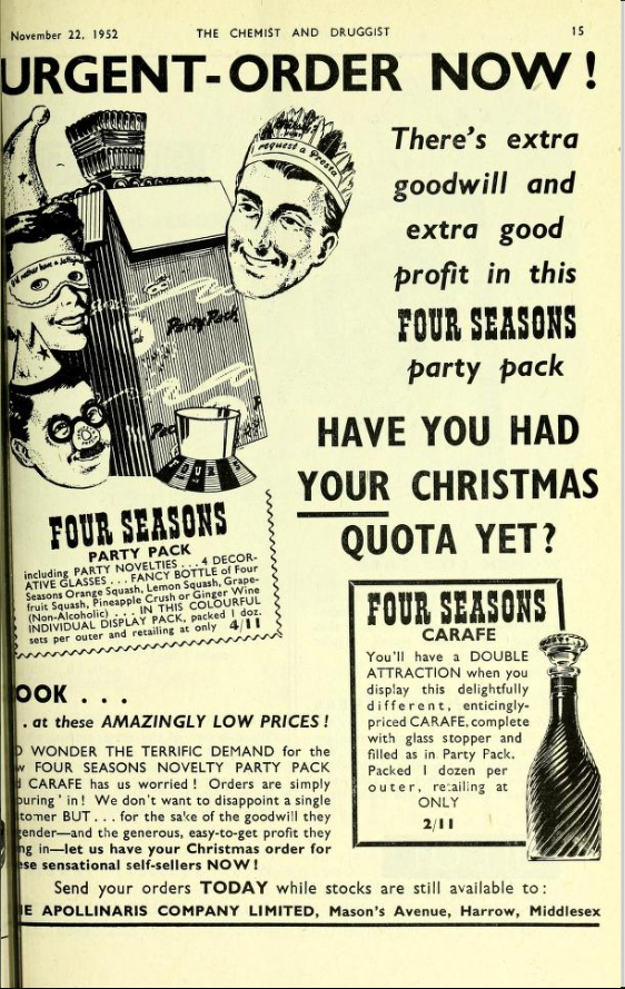 ad for Four Seasons Party Pack